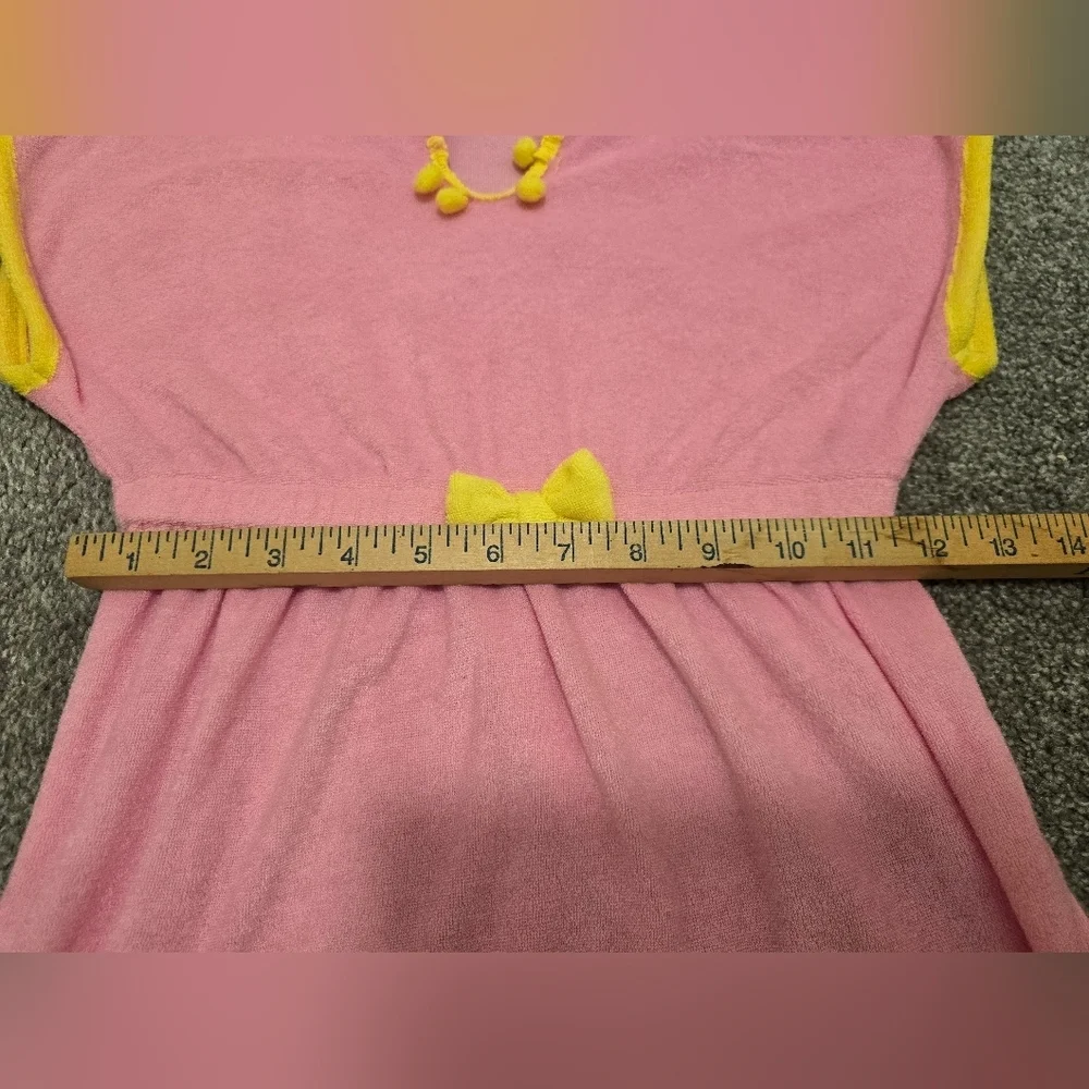 Nicole Miller New York Girls Size 6 Bathing Suit & Cover Up Pink Lemons Pom Poms